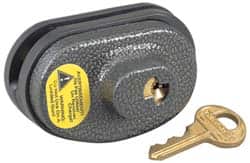 Master Lock - 2" Shackle Clearance, Keyed Different Padlock - 9/32" Shackle Diam, Steel & Zinc Body - Exact Tooling