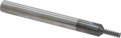 Scientific Cutting Tools - #10-24 Thread, 1/4" Shank Diam, TiAlN Coating, Solid Carbide Straight Flute Thread Mill - 3 Flutes, 2-1/2" OAL, #8 Min Noml Diameter - Exact Tooling