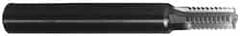 Scientific Cutting Tools - 1-8 Thread, 3/4" Shank Diam, Bright Coating, Solid Carbide Straight Flute Thread Mill - 4 Flutes, 6" OAL, 1" Min Noml Diameter - Exact Tooling