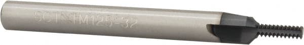 Scientific Cutting Tools - #8-32 Thread, 1/4" Shank Diam, AlTiN+ Coating, Solid Carbide Straight Flute Thread Mill - 3 Flutes, 2-1/2" OAL, #8 Min Noml Diameter - Exact Tooling