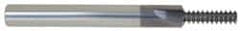 Scientific Cutting Tools - 1/4-20 Thread, 1/4" Shank Diam, AlTiN+ Coating, Solid Carbide Straight Flute Thread Mill - 3 Flutes, 2-1/2" OAL, 1/4" Min Noml Diameter - Exact Tooling