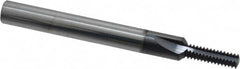 Scientific Cutting Tools - 1/4-28 Thread, 1/4" Shank Diam, AlTiN+ Coating, Solid Carbide Straight Flute Thread Mill - 3 Flutes, 2-1/2" OAL, 1/4" Min Noml Diameter - Exact Tooling