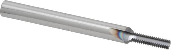 Scientific Cutting Tools - 1/4-36 Thread, 1/4" Shank Diam, AlTiN+ Coating, Solid Carbide Straight Flute Thread Mill - 3 Flutes, 2-1/2" OAL, 1/4" Min Noml Diameter - Exact Tooling