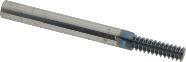 Scientific Cutting Tools - 5/16-18 Thread, 1/4" Shank Diam, AlTiN+ Coating, Solid Carbide Straight Flute Thread Mill - 3 Flutes, 2-1/2" OAL, 5/16" Min Noml Diameter - Exact Tooling