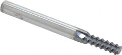 Scientific Cutting Tools - 3/8-20 Thread, 1/4" Shank Diam, TiN Coating, Solid Carbide Straight Flute Thread Mill - 4 Flutes, 2-1/2" OAL, 3/8" Min Noml Diameter - Exact Tooling