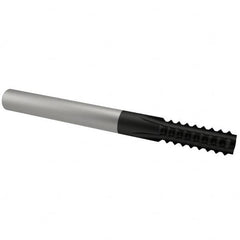 Scientific Cutting Tools - 3/8-24 Thread, 1/4" Shank Diam, TiN Coating, Solid Carbide Straight Flute Thread Mill - 4 Flutes, 2-1/2" OAL, 3/8" Min Noml Diameter - Exact Tooling
