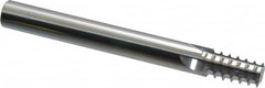 Scientific Cutting Tools - 1/4-18, 3/8-18 Thread, 3/8" Shank Diam, Bright Coating, Solid Carbide Straight Flute Thread Mill - 4 Flutes, 3-1/2" OAL, 1/4" Min Noml Diameter - Exact Tooling