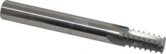 Scientific Cutting Tools - 1/4-18, 3/8-18 Thread, 7/16" Shank Diam, Bright Coating, Solid Carbide Straight Flute Thread Mill - 4 Flutes, 3-1/2" OAL, 1/4" Min Noml Diameter - Exact Tooling