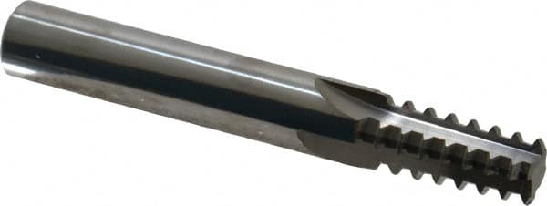 Scientific Cutting Tools - 1/2-14, 3/4-14 Thread, 1/2" Shank Diam, Bright Coating, Solid Carbide Straight Flute Thread Mill - 4 Flutes, 3-1/2" OAL, 1/2" Min Noml Diameter - Exact Tooling