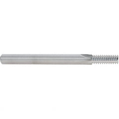 Scientific Cutting Tools - 3/8-16 Thread, 5/16" Shank Diam, Bright Coating, Solid Carbide Straight Flute Thread Mill - 4 Flutes, 3-1/2" OAL, 3/8" Min Noml Diameter - Exact Tooling