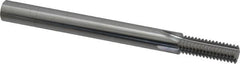 Scientific Cutting Tools - 3/8-20 Thread, 5/16" Shank Diam, Bright Coating, Solid Carbide Straight Flute Thread Mill - 4 Flutes, 3-1/2" OAL, 3/8" Min Noml Diameter - Exact Tooling