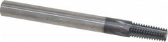 Scientific Cutting Tools - 1/16-27, 1/8-27 Thread, 1/4" Shank Diam, TiAlN Coating, Solid Carbide Straight Flute Thread Mill - 4 Flutes, 2-1/2" OAL, 1/16" Min Noml Diameter - Exact Tooling