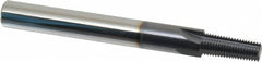 Scientific Cutting Tools - 1/8-27 Thread, 3/8" Shank Diam, TiAlN Coating, Solid Carbide Straight Flute Thread Mill - 4 Flutes, 3-1/2" OAL, 1/8" Min Noml Diameter - Exact Tooling