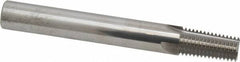 Scientific Cutting Tools - 1/4-18, 3/8-18 Thread, 7/16" Shank Diam, Bright Coating, Solid Carbide Straight Flute Thread Mill - 4 Flutes, 3-1/2" OAL, 1/4" Min Noml Diameter - Exact Tooling