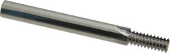 Scientific Cutting Tools - 7/16-14 Thread, 3/8" Shank Diam, Bright Coating, Solid Carbide Straight Flute Thread Mill - 4 Flutes, 3-1/2" OAL, 7/16" Min Noml Diameter - Exact Tooling