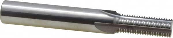 Scientific Cutting Tools - 1/2-20 Thread, 1/2" Shank Diam, Bright Coating, Solid Carbide Straight Flute Thread Mill - 4 Flutes, 3-1/2" OAL, 1/2" Min Noml Diameter - Exact Tooling