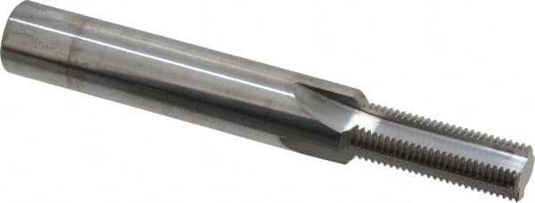 Scientific Cutting Tools - 1/2-24 Thread, 1/2" Shank Diam, Bright Coating, Solid Carbide Straight Flute Thread Mill - 4 Flutes, 3-1/2" OAL, 1/2" Min Noml Diameter - Exact Tooling