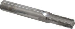 Scientific Cutting Tools - 9/16-18 Thread, 1/2" Shank Diam, Bright Coating, Solid Carbide Straight Flute Thread Mill - 4 Flutes, 3-1/2" OAL, 9/16" Min Noml Diameter - Exact Tooling