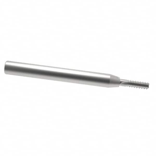 Scientific Cutting Tools - 7/16-18 Thread, 3/4" Shank Diam, Bright Coating, Solid Carbide Straight Flute Thread Mill - 4 Flutes, 6" OAL, 7/16" Min Noml Diameter - Exact Tooling