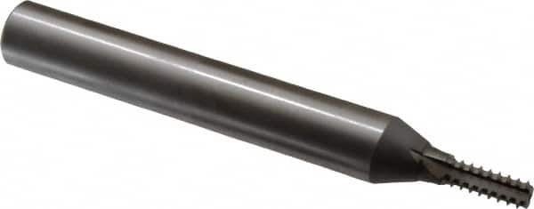 Scientific Cutting Tools - 7/16-20 Thread, 3/4" Shank Diam, Bright Coating, Solid Carbide Straight Flute Thread Mill - 4 Flutes, 6" OAL, 7/16" Min Noml Diameter - Exact Tooling