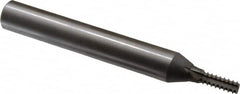 Scientific Cutting Tools - 7/16-20 Thread, 3/4" Shank Diam, Bright Coating, Solid Carbide Straight Flute Thread Mill - 4 Flutes, 6" OAL, 7/16" Min Noml Diameter - Exact Tooling