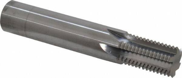 Scientific Cutting Tools - 7/8-14 Thread, 5/8" Shank Diam, Bright Coating, Solid Carbide Straight Flute Thread Mill - 6 Flutes, 3-1/2" OAL, 7/8" Min Noml Diameter - Exact Tooling