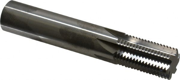 Scientific Cutting Tools - 7/8-16 Thread, 5/8" Shank Diam, Bright Coating, Solid Carbide Straight Flute Thread Mill - 6 Flutes, 3-1/2" OAL, 7/8" Min Noml Diameter - Exact Tooling