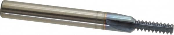 Scientific Cutting Tools - 1/4-20 Thread, 1/4" Shank Diam, TiCN Coating, Powdered Metal Straight Flute Thread Mill - 3 Flutes, 2-1/2" OAL, 1/4" Min Noml Diameter - Exact Tooling