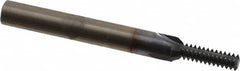 Scientific Cutting Tools - 1/4-24 Thread, 1/4" Shank Diam, TiCN Coating, Powdered Metal Straight Flute Thread Mill - 3 Flutes, 2-1/2" OAL, 1/4" Min Noml Diameter - Exact Tooling