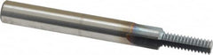 Scientific Cutting Tools - 1/4-28 Thread, 1/4" Shank Diam, TiCN Coating, Powdered Metal Straight Flute Thread Mill - 3 Flutes, 2-1/2" OAL, 1/4" Min Noml Diameter - Exact Tooling