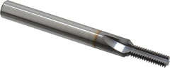 Scientific Cutting Tools - 1/4-32 Thread, 1/4" Shank Diam, TiCN Coating, Powdered Metal Straight Flute Thread Mill - 3 Flutes, 2-1/2" OAL, 1/4" Min Noml Diameter - Exact Tooling