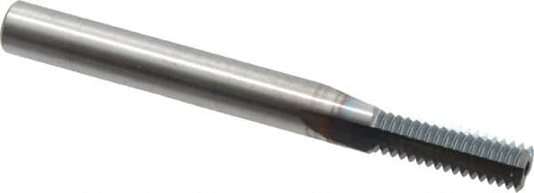 Scientific Cutting Tools - 5/16-24 Thread, 1/4" Shank Diam, TiCN Coating, Powdered Metal Straight Flute Thread Mill - 3 Flutes, 2-1/2" OAL, 5/16" Min Noml Diameter - Exact Tooling