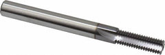 Scientific Cutting Tools - 5/16-28 Thread, 1/4" Shank Diam, TiCN Coating, Powdered Metal Straight Flute Thread Mill - 3 Flutes, 2-1/2" OAL, 5/16" Min Noml Diameter - Exact Tooling