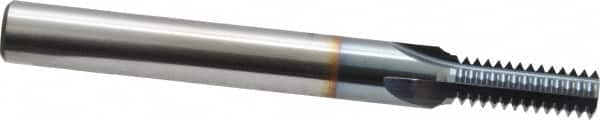 Scientific Cutting Tools - 3/8-16 Thread, 3/8" Shank Diam, TiCN Coating, Powdered Metal Straight Flute Thread Mill - 4 Flutes, 3-1/2" OAL, 3/8" Min Noml Diameter - Exact Tooling