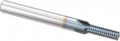 Scientific Cutting Tools - 3/8-18 Thread, 3/8" Shank Diam, TiCN Coating, Powdered Metal Straight Flute Thread Mill - 4 Flutes, 3-1/2" OAL, 3/8" Min Noml Diameter - Exact Tooling