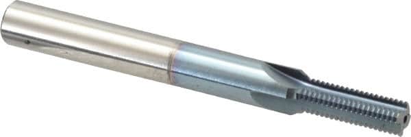 Scientific Cutting Tools - 3/8-24 Thread, 3/8" Shank Diam, TiCN Coating, Powdered Metal Straight Flute Thread Mill - 4 Flutes, 3-1/2" OAL, 3/8" Min Noml Diameter - Exact Tooling