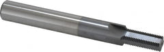 Scientific Cutting Tools - 1/2-24 Thread, 1/2" Shank Diam, TiCN Coating, Powdered Metal Straight Flute Thread Mill - 4 Flutes, 4" OAL, 1/2" Min Noml Diameter - Exact Tooling