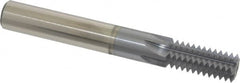 Scientific Cutting Tools - 5/8-11 Thread, 1/2" Shank Diam, TiCN Coating, Powdered Metal Straight Flute Thread Mill - 6 Flutes, 4" OAL, 5/8" Min Noml Diameter - Exact Tooling