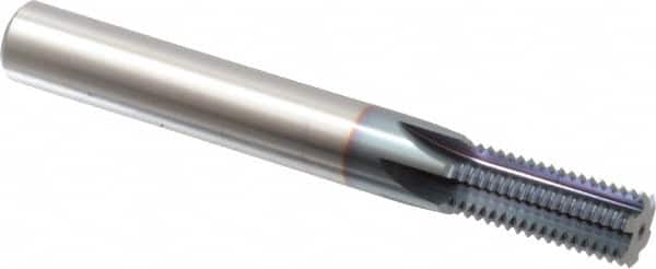 Scientific Cutting Tools - 5/8-16 Thread, 1/2" Shank Diam, TiCN Coating, Powdered Metal Straight Flute Thread Mill - 6 Flutes, 4" OAL, 5/8" Min Noml Diameter - Exact Tooling