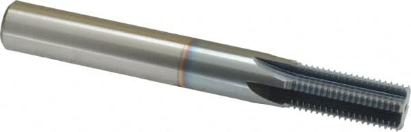Scientific Cutting Tools - 5/8-18 Thread, 1/2" Shank Diam, TiCN Coating, Powdered Metal Straight Flute Thread Mill - 6 Flutes, 4" OAL, 5/8" Min Noml Diameter - Exact Tooling