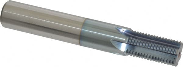Scientific Cutting Tools - 3/4-16 Thread, 5/8" Shank Diam, TiCN Coating, Powdered Metal Straight Flute Thread Mill - 6 Flutes, 4" OAL, 3/4" Min Noml Diameter - Exact Tooling