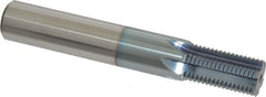 Scientific Cutting Tools - 3/4-16 Thread, 5/8" Shank Diam, TiCN Coating, Powdered Metal Straight Flute Thread Mill - 6 Flutes, 4" OAL, 3/4" Min Noml Diameter - Exact Tooling