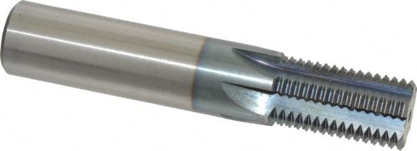 Scientific Cutting Tools - 1-12 Thread, 3/4" Shank Diam, TiCN Coating, Powdered Metal Straight Flute Thread Mill - 6 Flutes, 4" OAL, 1" Min Noml Diameter - Exact Tooling