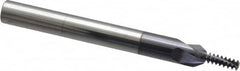 Scientific Cutting Tools - #10-24 UNC, 1/8" Cutting Diam, 3 Flute, Solid Carbide Helical Flute Thread Mill - Internal/External Thread, 0.35" LOC, 2-1/2" OAL, 1/4" Shank Diam - Exact Tooling