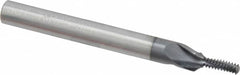 Scientific Cutting Tools - #10-32 UNF, 1/8" Cutting Diam, 3 Flute, Solid Carbide Helical Flute Thread Mill - Internal Thread, 5/16" LOC, 2-1/2" OAL, 1/4" Shank Diam - Exact Tooling