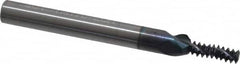 Scientific Cutting Tools - 1/4-20 UNC, 0.17" Cutting Diam, 3 Flute, Solid Carbide Helical Flute Thread Mill - Internal/External Thread, 0.52" LOC, 2-1/2" OAL, 1/4" Shank Diam - Exact Tooling