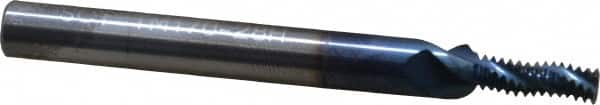 Scientific Cutting Tools - 1/4-28 UNF, 0.17" Cutting Diam, 3 Flute, Solid Carbide Helical Flute Thread Mill - Internal/External Thread, 0.514" LOC, 2-1/2" OAL, 1/4" Shank Diam - Exact Tooling