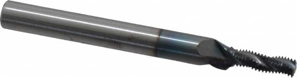 Scientific Cutting Tools - 1/4-36 UNS, 0.17" Cutting Diam, 3 Flute, Solid Carbide Helical Flute Thread Mill - Internal/External Thread, 0.511" LOC, 2-1/2" OAL, 1/4" Shank Diam - Exact Tooling
