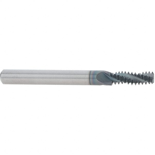 Scientific Cutting Tools - 5/16-18 UNC, 0.235" Cutting Diam, 3 Flute, Solid Carbide Helical Flute Thread Mill - Internal/External Thread, 0.689" LOC, 2-1/2" OAL, 1/4" Shank Diam - Exact Tooling