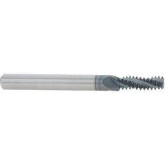 Scientific Cutting Tools - 5/16-18 UNC, 0.235" Cutting Diam, 3 Flute, Solid Carbide Helical Flute Thread Mill - Internal/External Thread, 0.689" LOC, 2-1/2" OAL, 1/4" Shank Diam - Exact Tooling